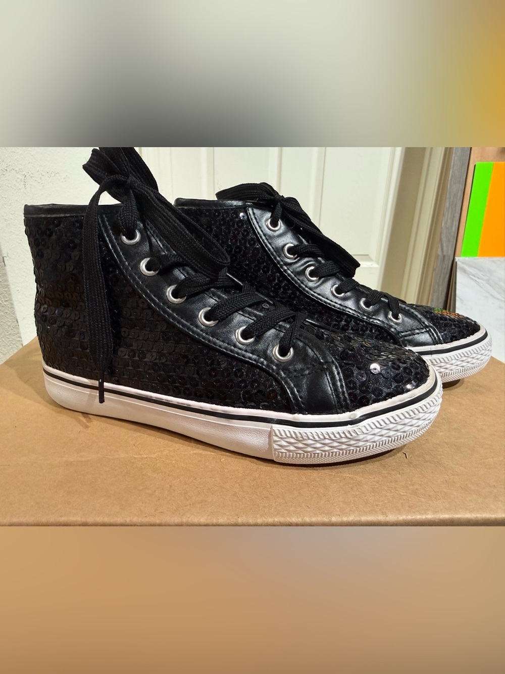 Balera Kids Sequin High-Top Hip Hop Dance Shoes Size 3